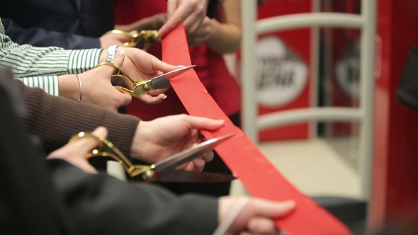 Red Ribbon Cutting Ceremony, Stock Footage | VideoHive
